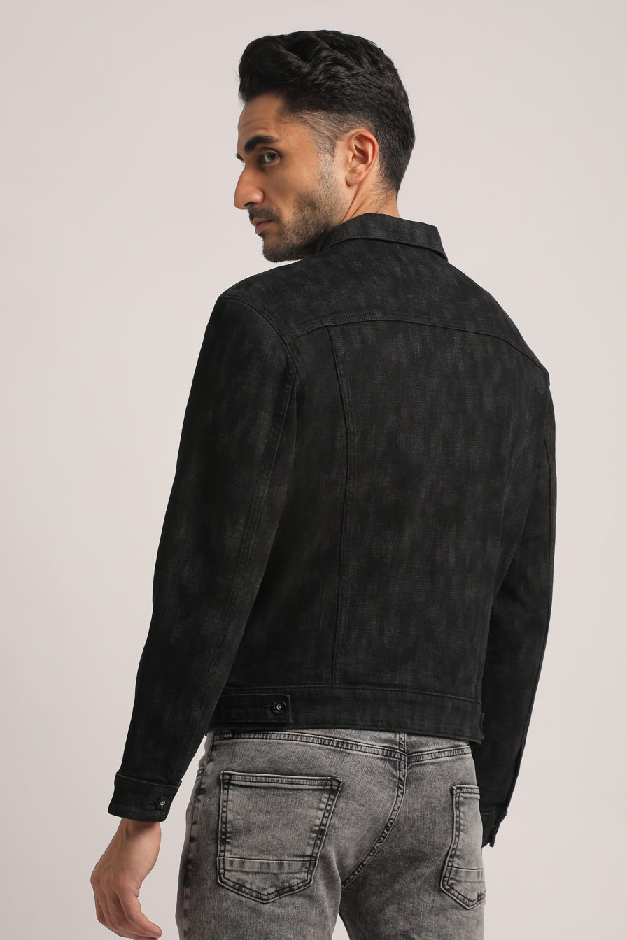 ALAN-MEN BLACK CLASSIC TRUCKER JACKET