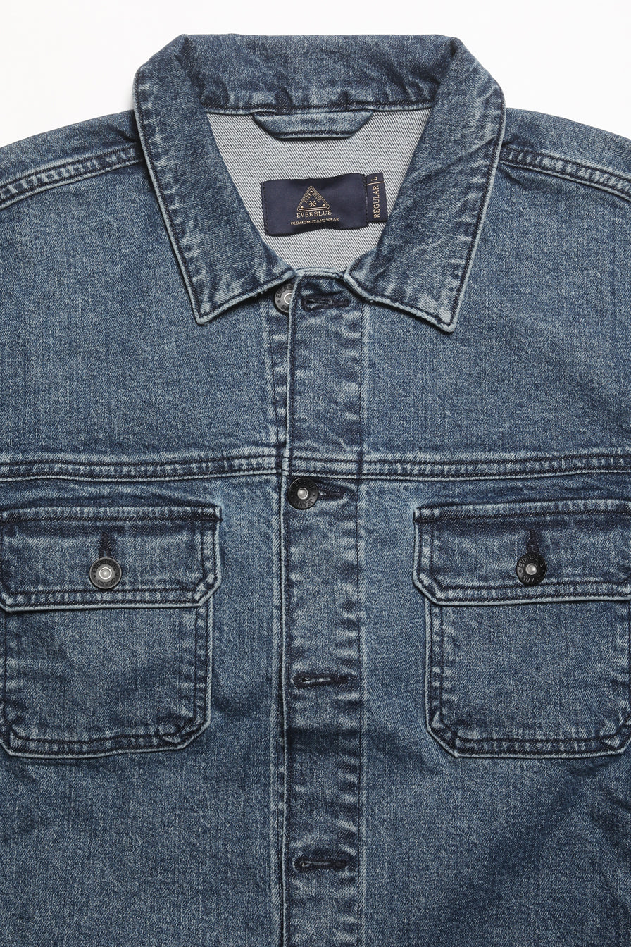 BRIAN-MEN MID BLUE CLASSIC TRUCKER JACKET