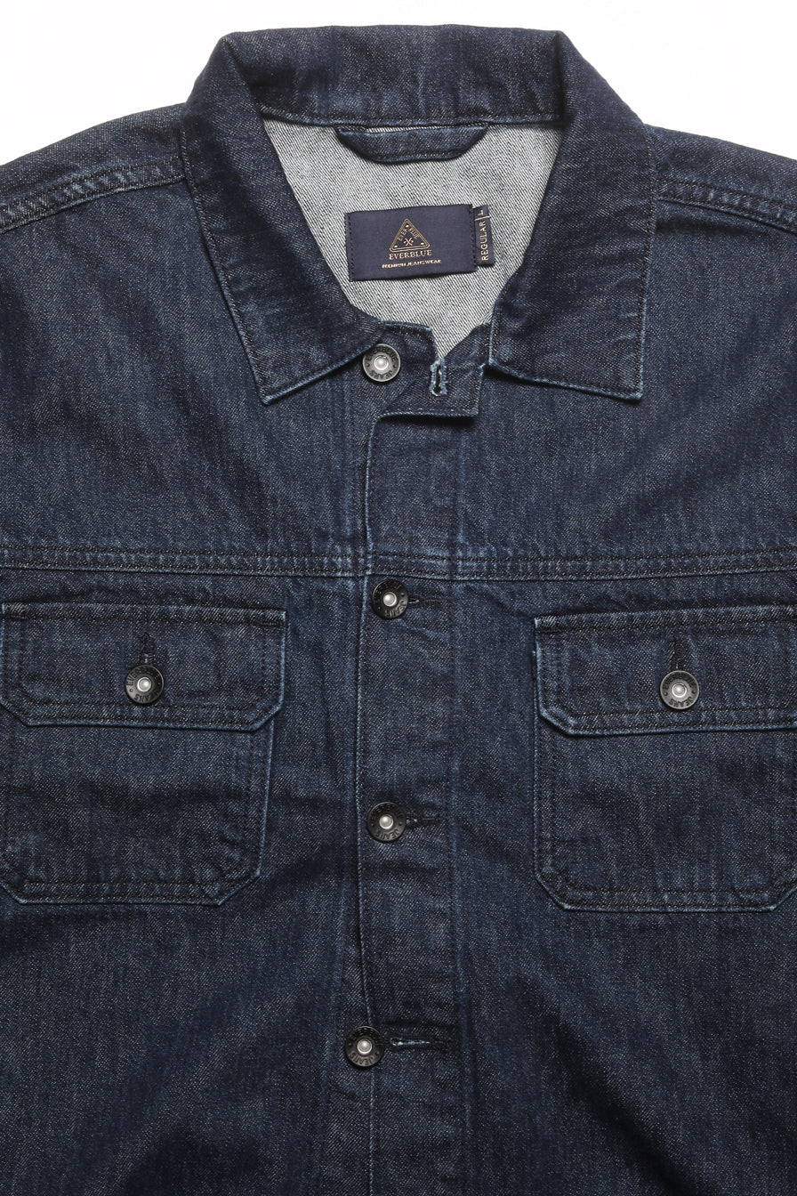 BRYAN-MEN DARK BLUE CLASSIC TRUCKER JACKET