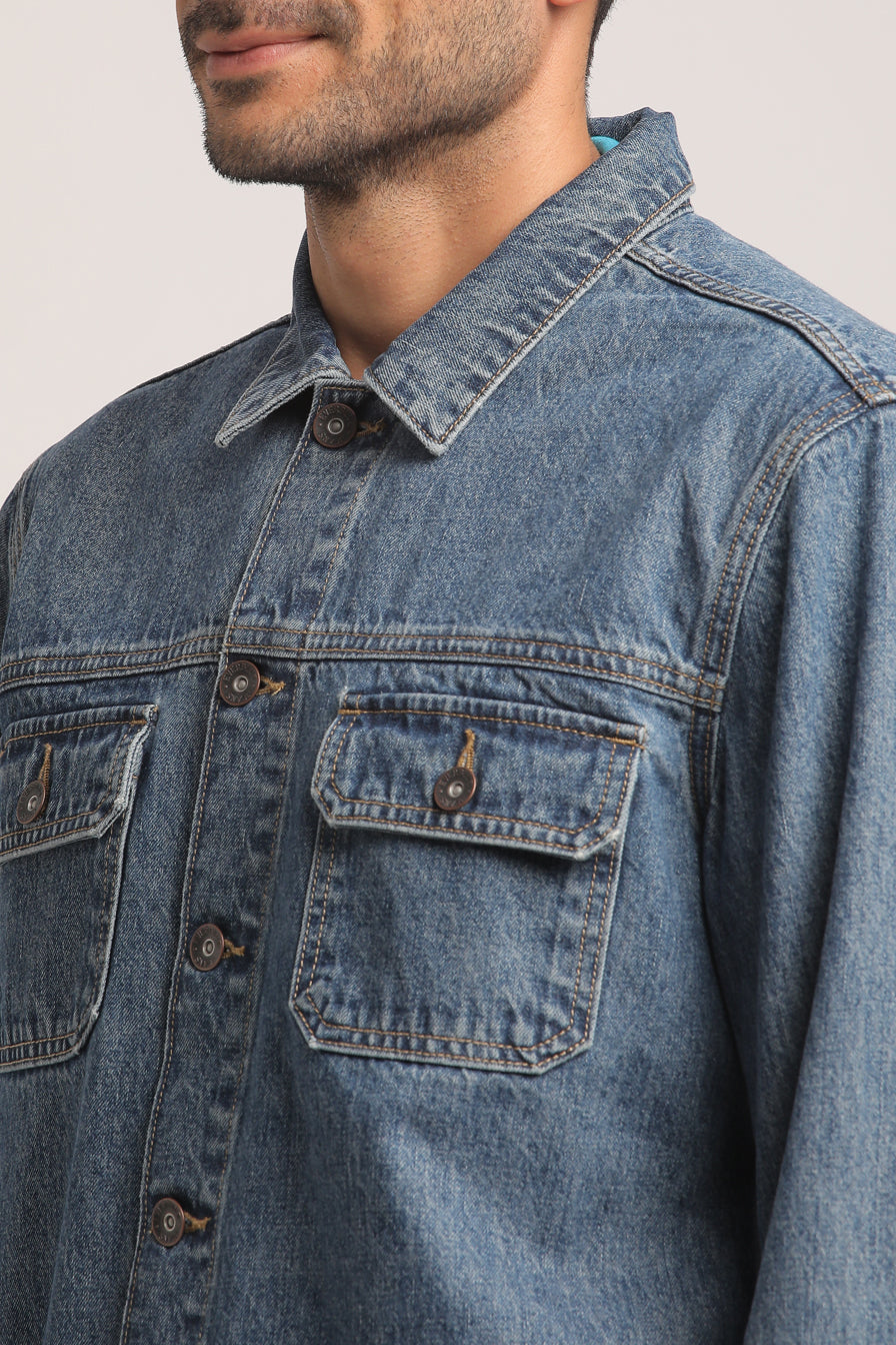 COLE-MEN MID BLUE CLASSIC TRUCKER JACKET