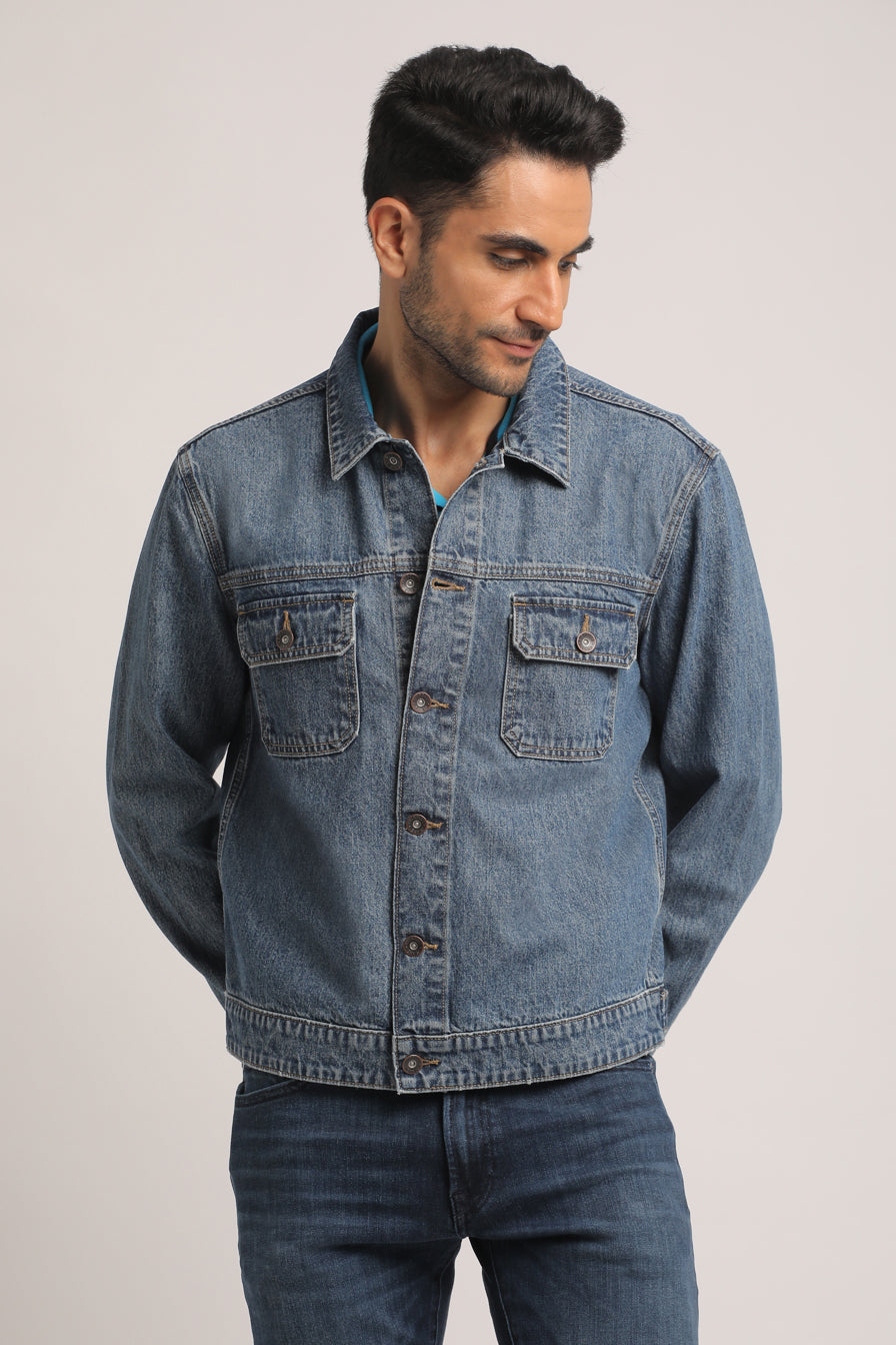 COLE-MEN MID BLUE CLASSIC TRUCKER JACKET