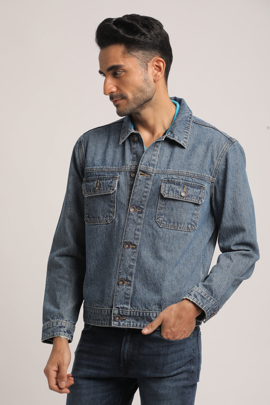 COLE-MEN MID BLUE CLASSIC TRUCKER JACKET