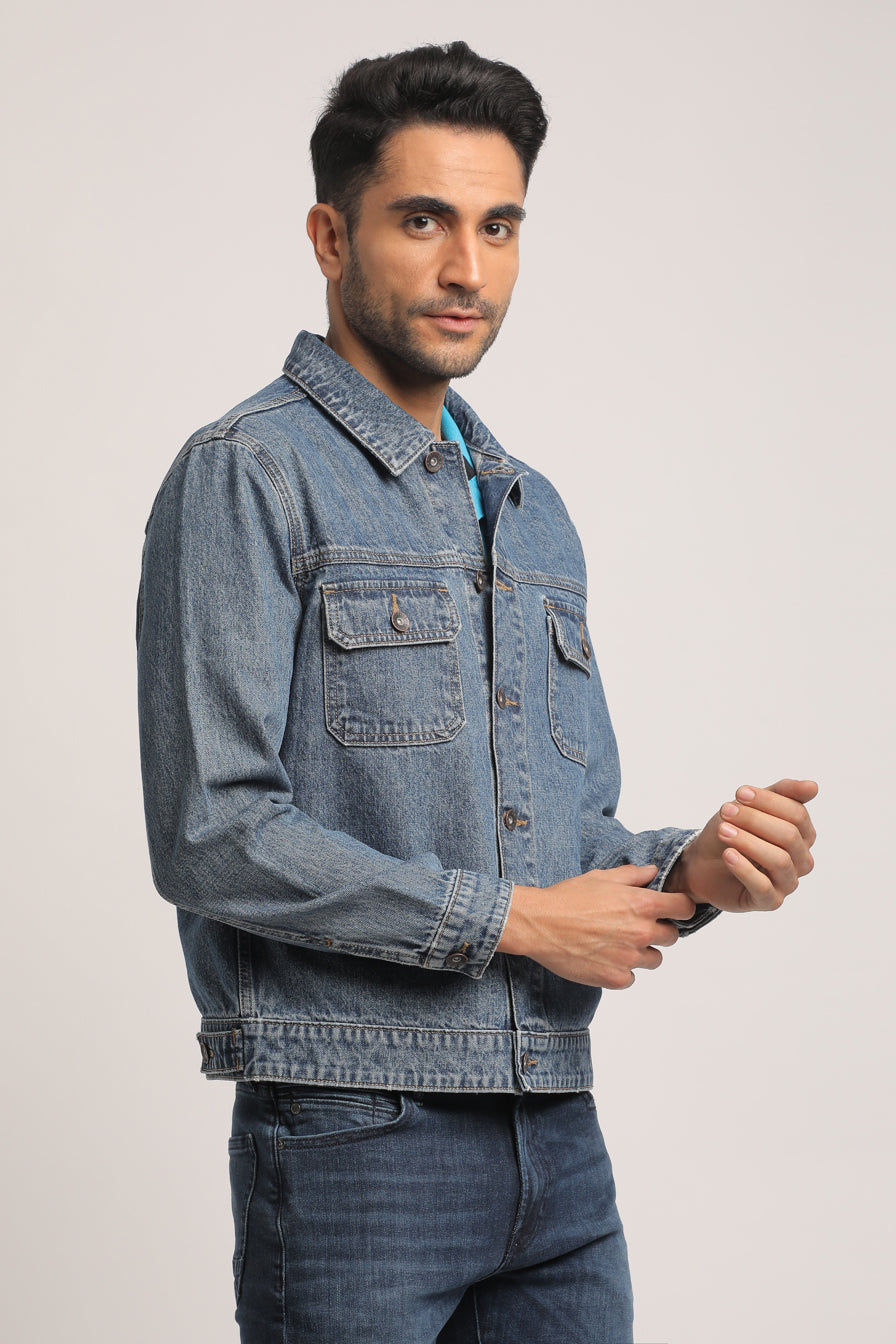 COLE-MEN MID BLUE CLASSIC TRUCKER JACKET