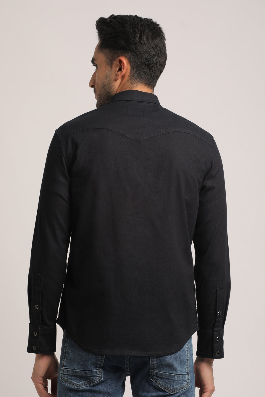 MEMPHIS-MEN DARK BLUE SLIM FIT SHIRT