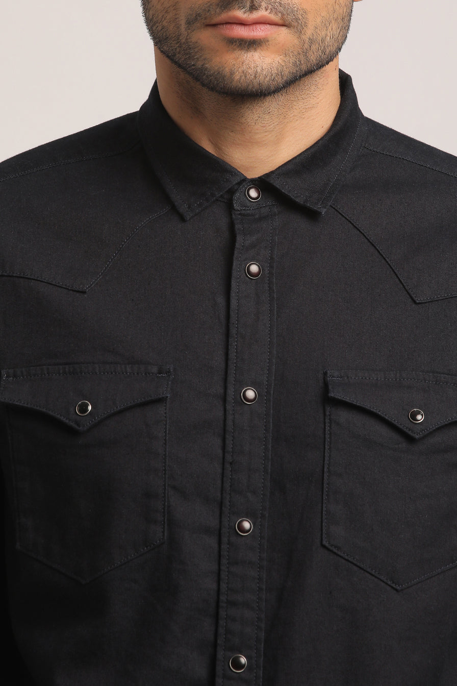 MEMPHIS-MEN DARK BLUE SLIM FIT SHIRT