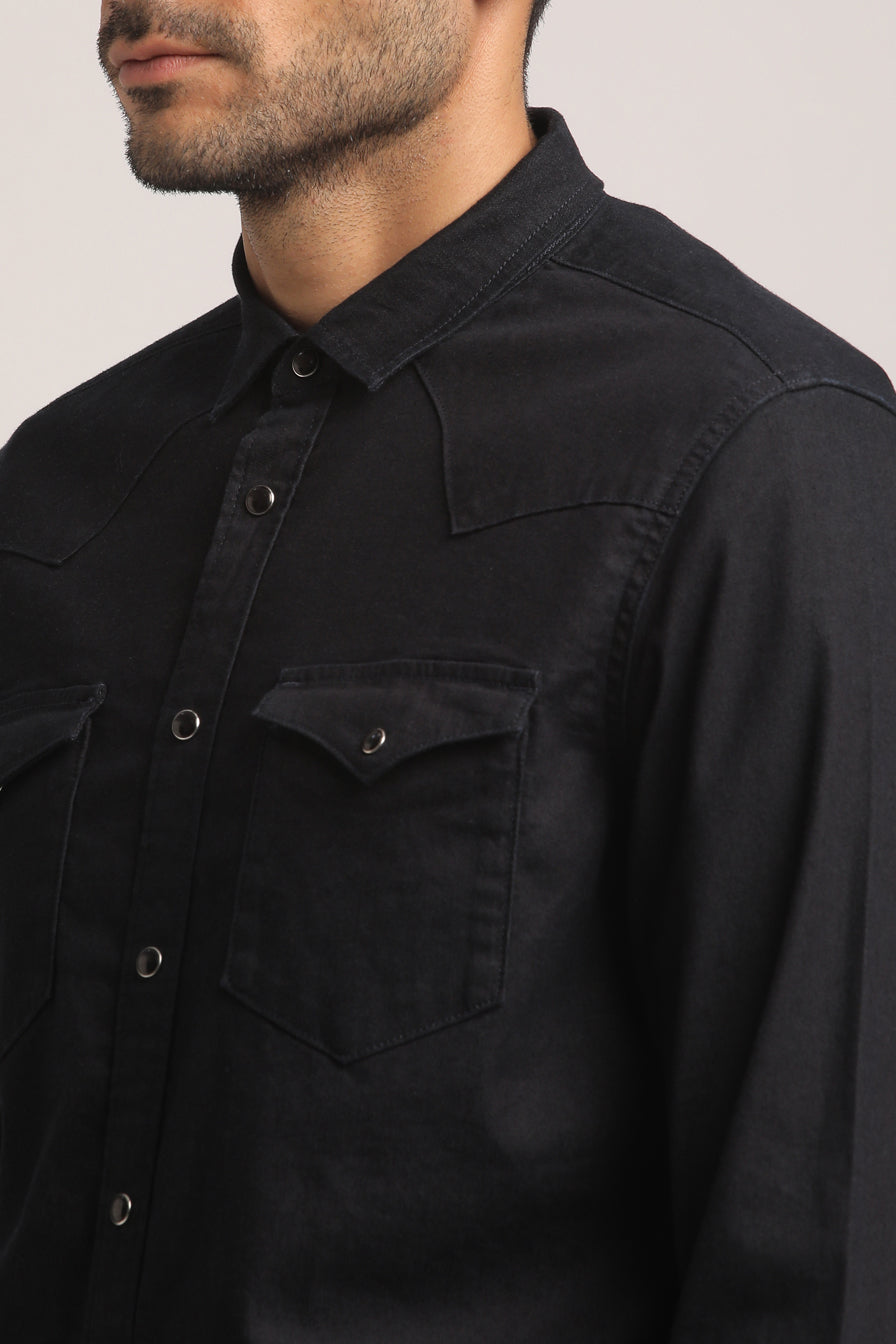 MEMPHIS-MEN DARK BLUE SLIM FIT SHIRT