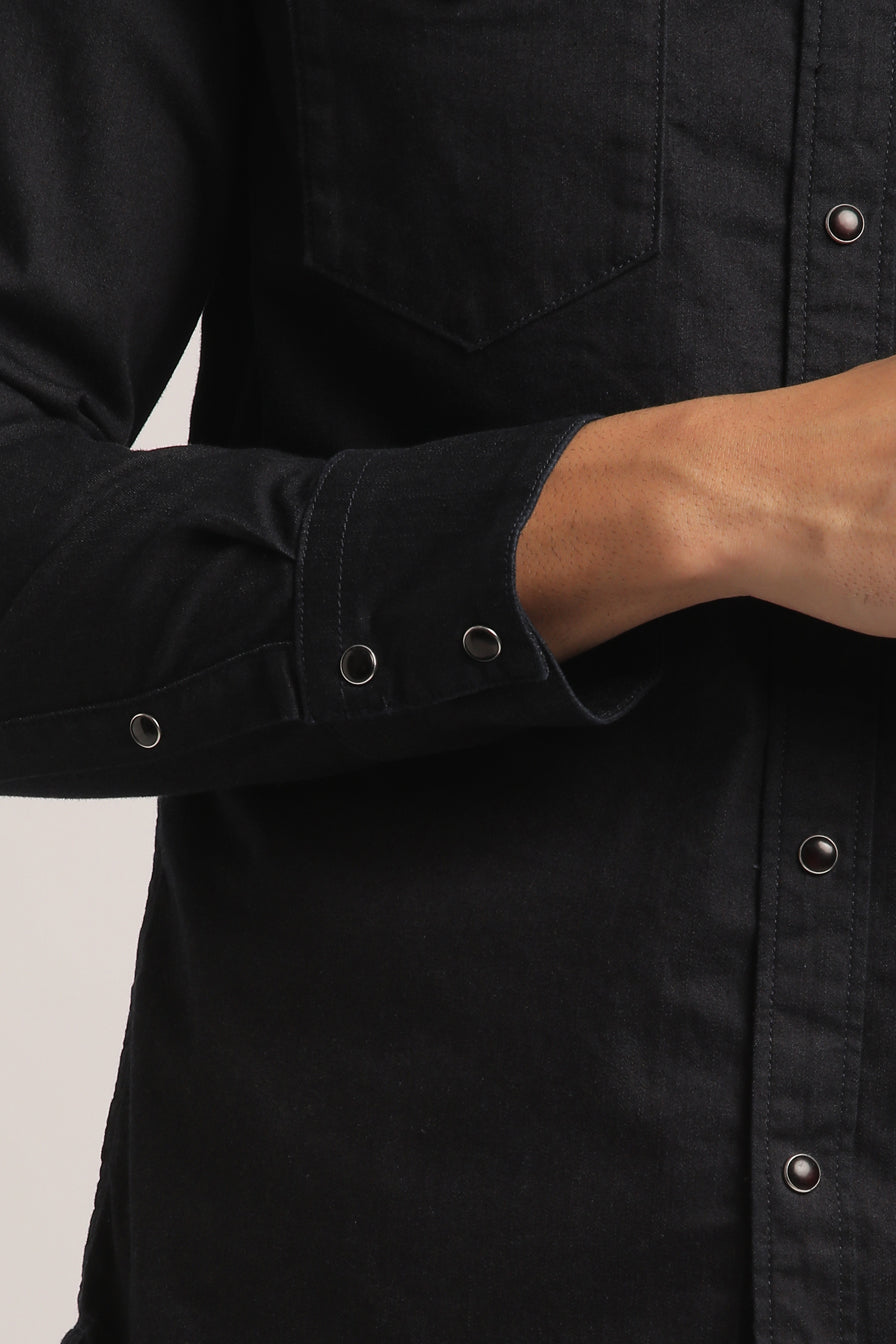 MEMPHIS-MEN DARK BLUE SLIM FIT SHIRT