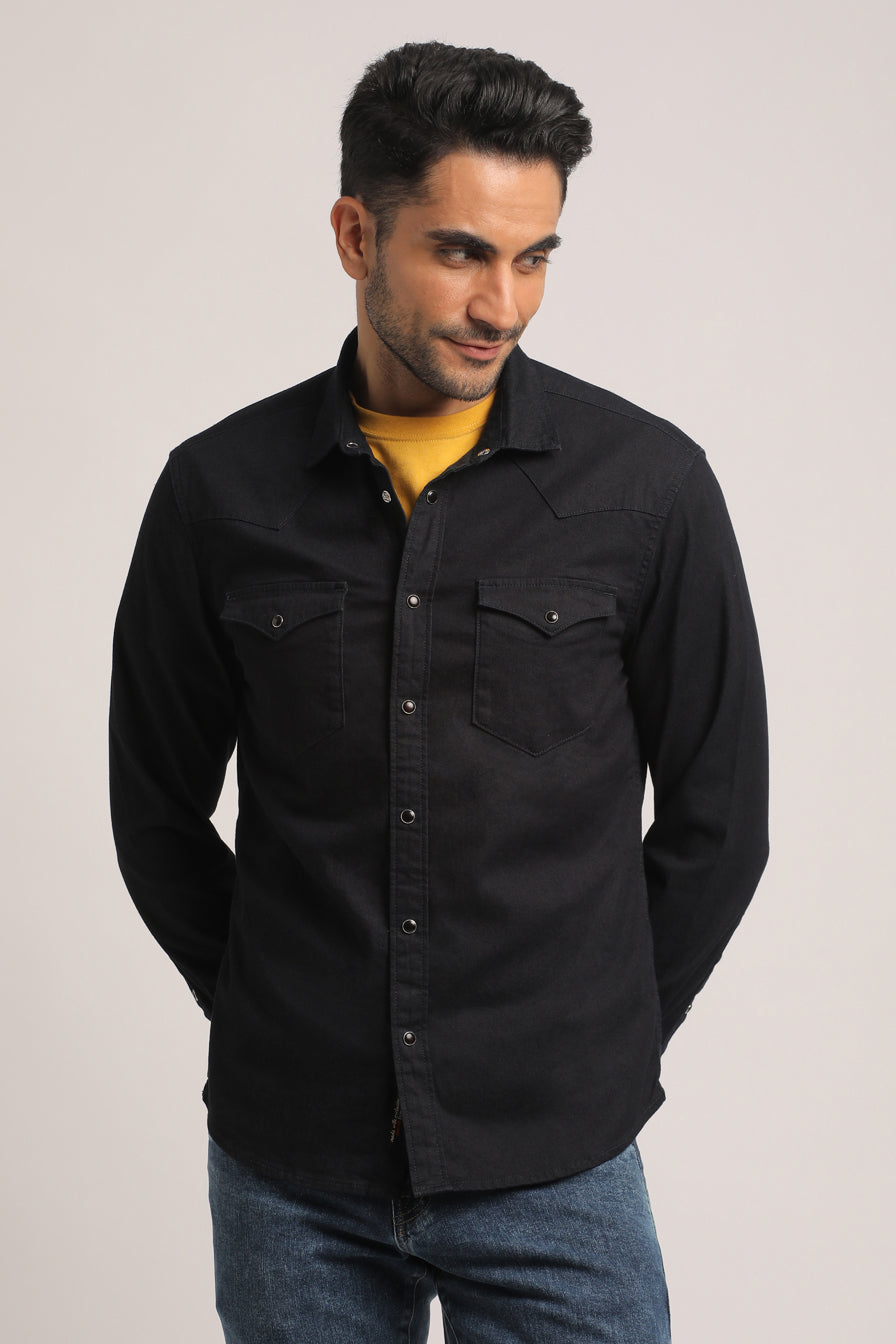 MEMPHIS-MEN DARK BLUE SLIM FIT SHIRT