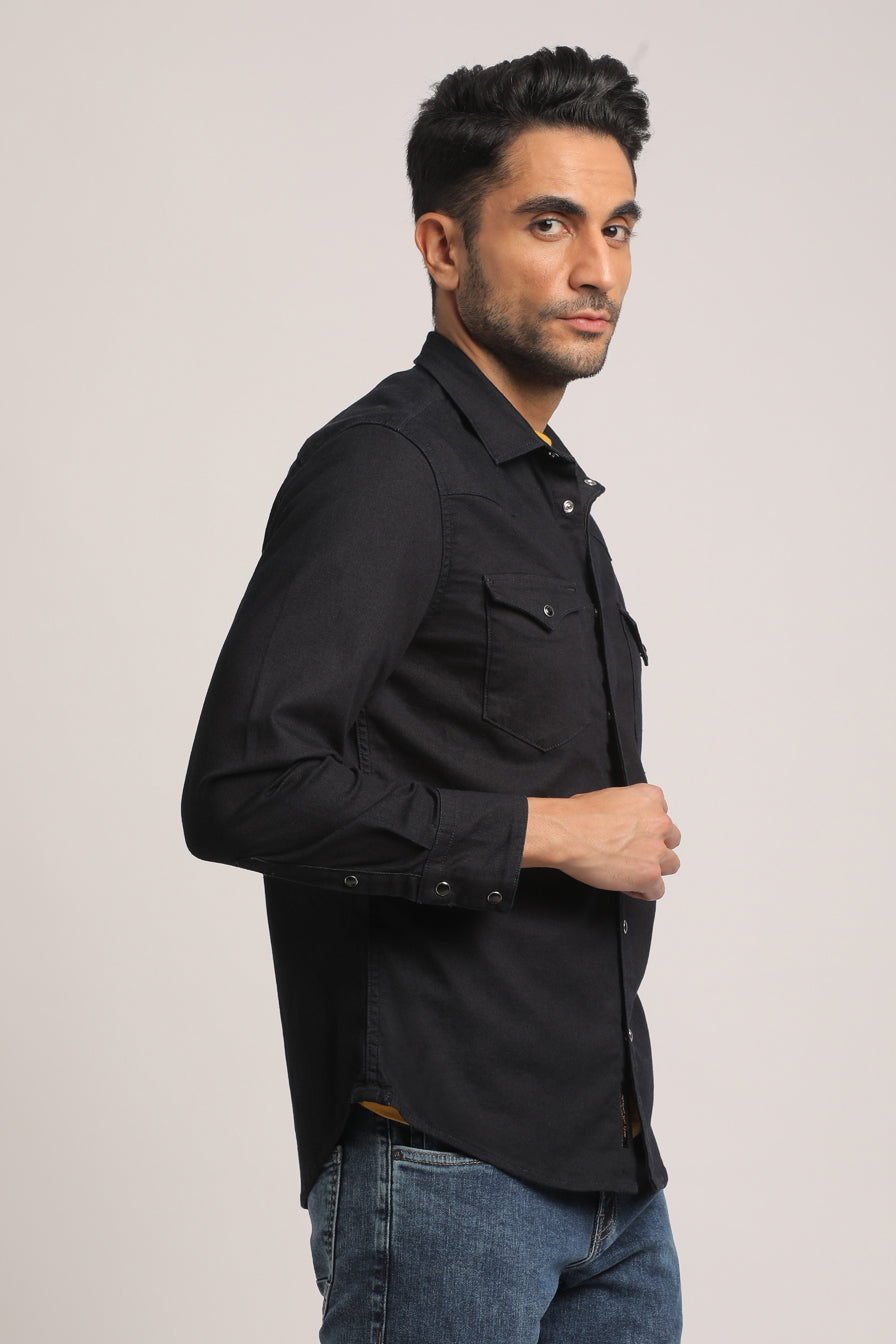 MEMPHIS-MEN DARK BLUE SLIM FIT SHIRT