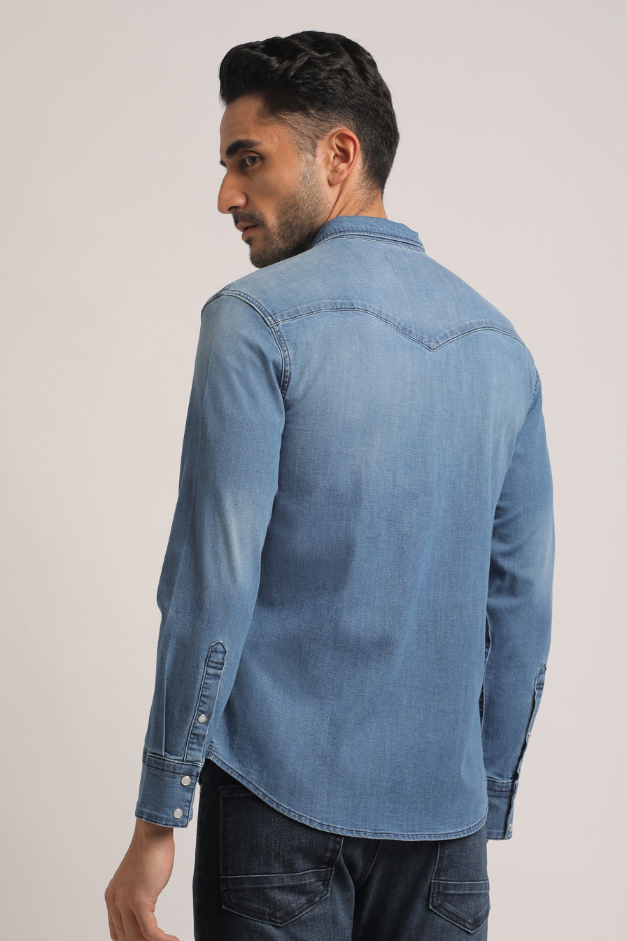 PAYTON-MEN LIGHT BLUE SLIM FIT SHIRT