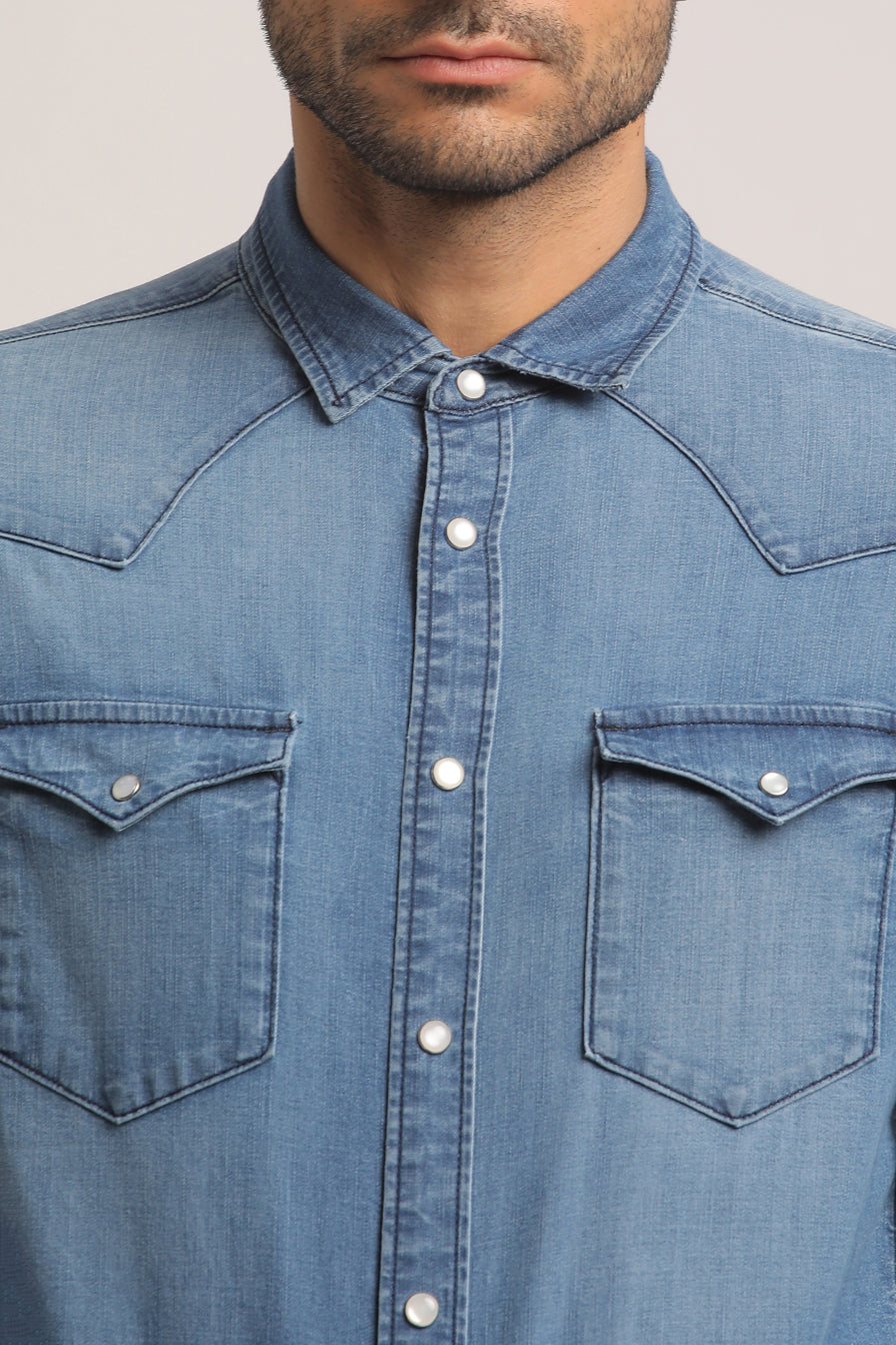 PAYTON-MEN LIGHT BLUE SLIM FIT SHIRT