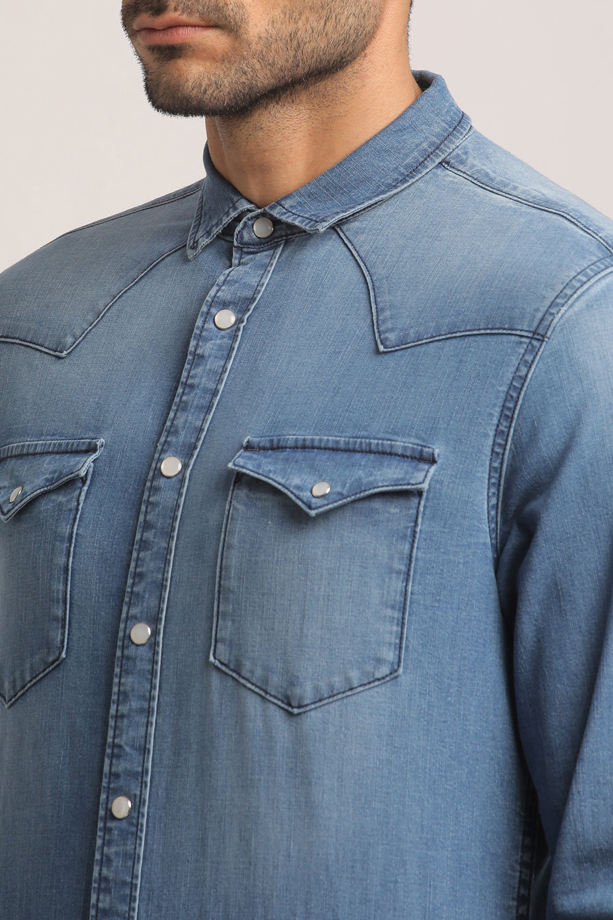 PAYTON-MEN LIGHT BLUE SLIM FIT SHIRT