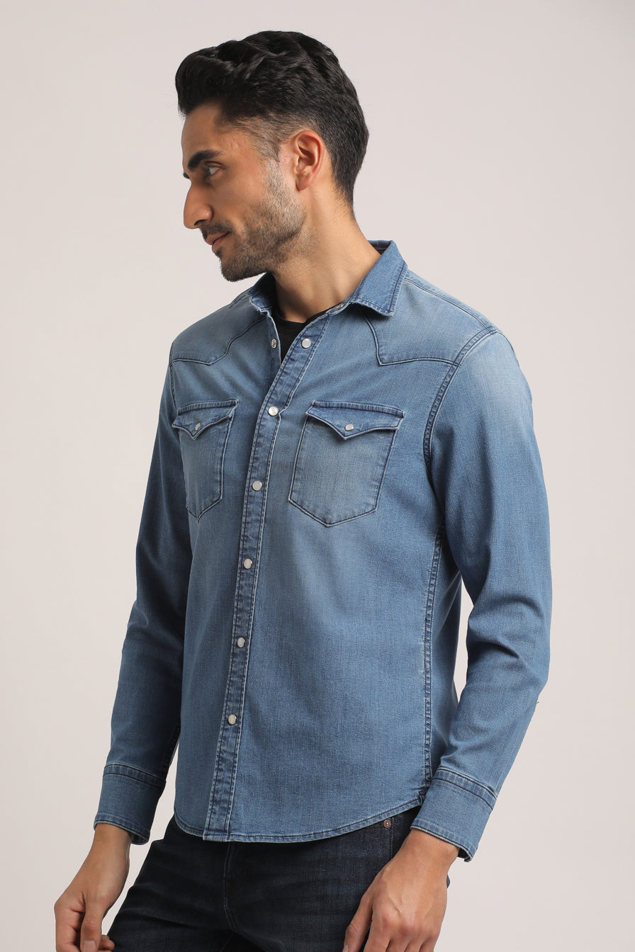 PAYTON-MEN LIGHT BLUE SLIM FIT SHIRT
