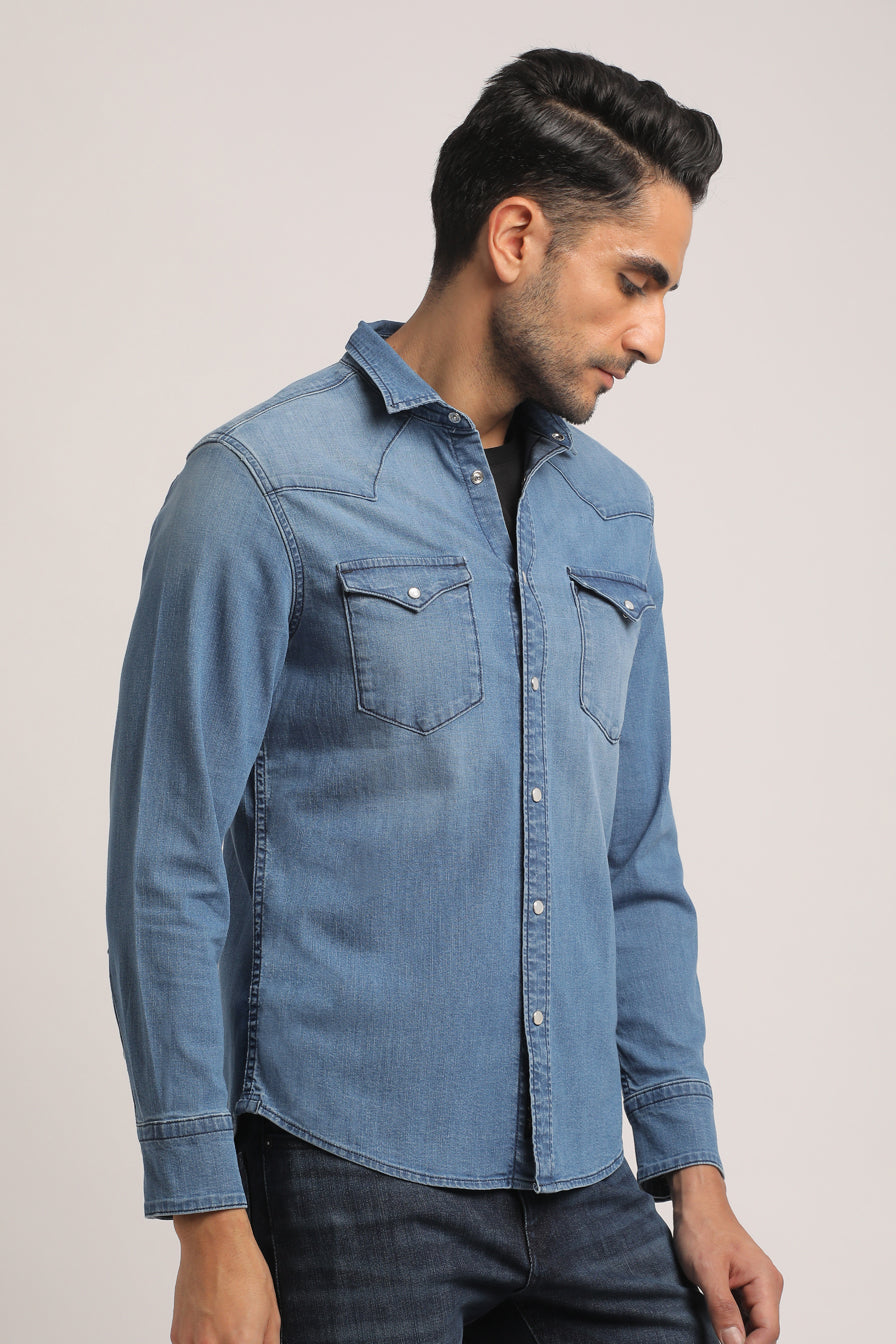 PAYTON-MEN LIGHT BLUE SLIM FIT SHIRT