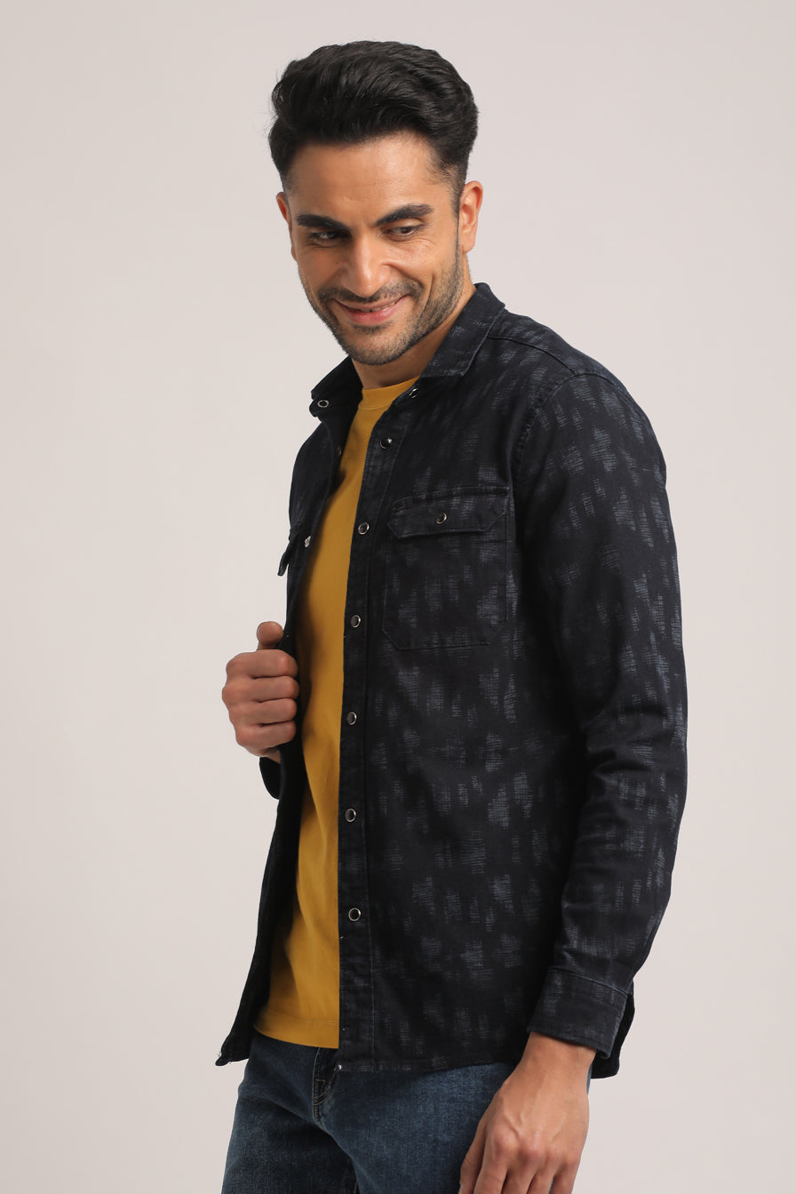 QUINN-MEN DARK BLUE SLIM FIT SHIRT