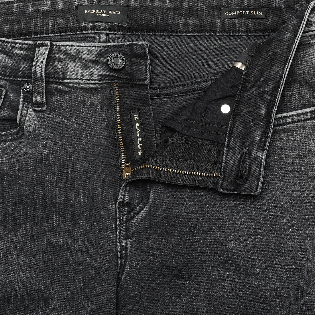 GIANLUCA-Grey Comfort Slim Jeans