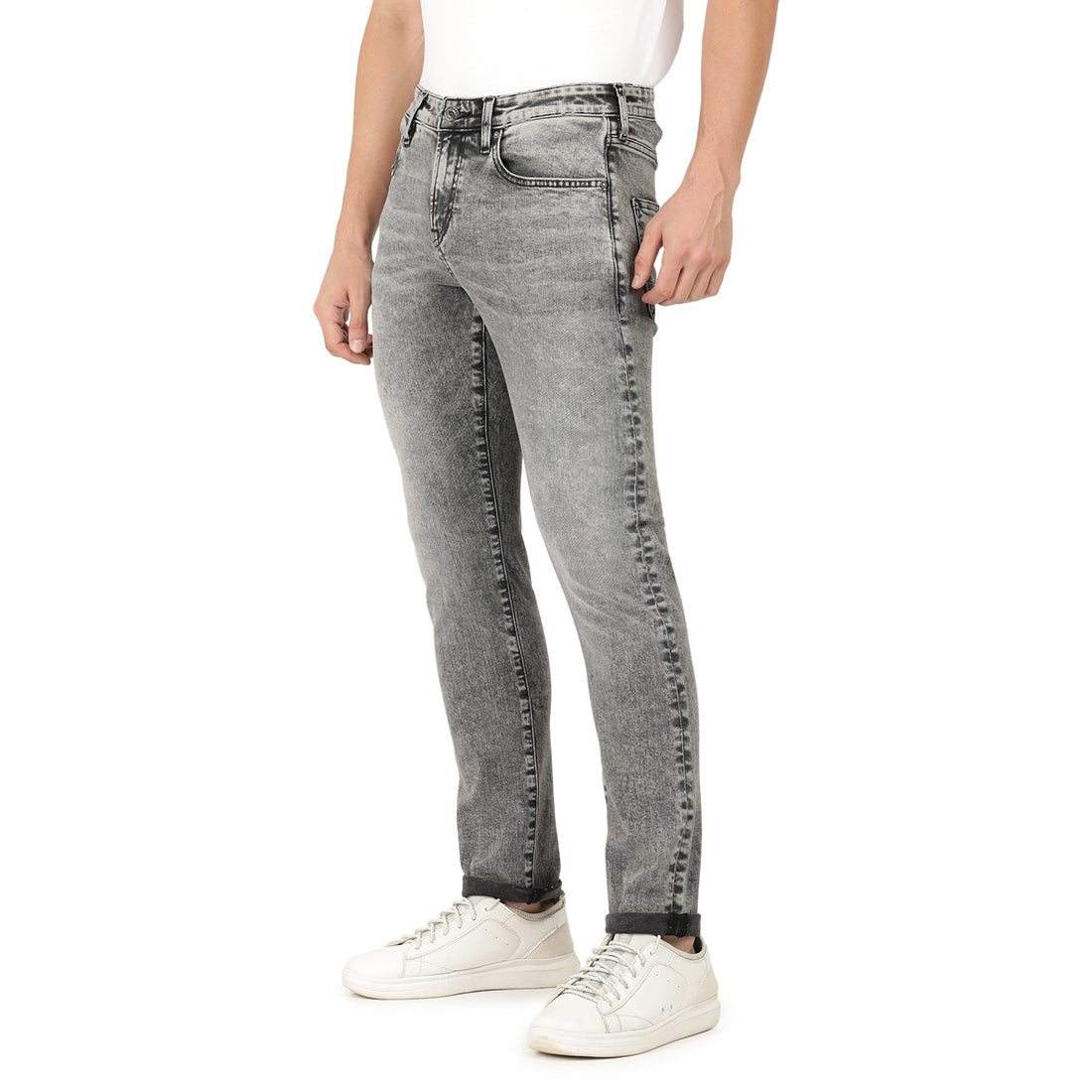 GIACOMO-Grey Regular Fit Jeans