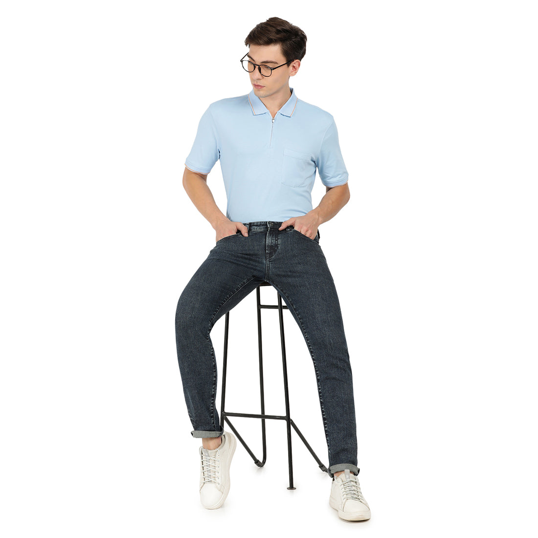 FAUSTO-Blue Regular Fit Jeans