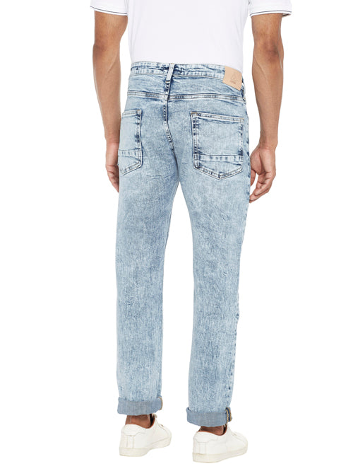 DAYOT-Blue Tapered Slim Jeans