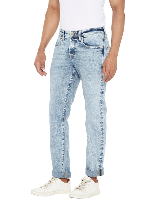 DAYOT-Blue Tapered Slim Jeans