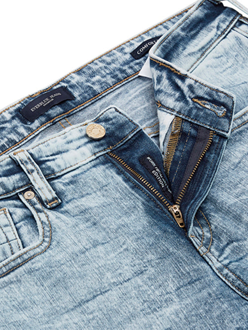 DAYOT-Blue Tapered Slim Jeans
