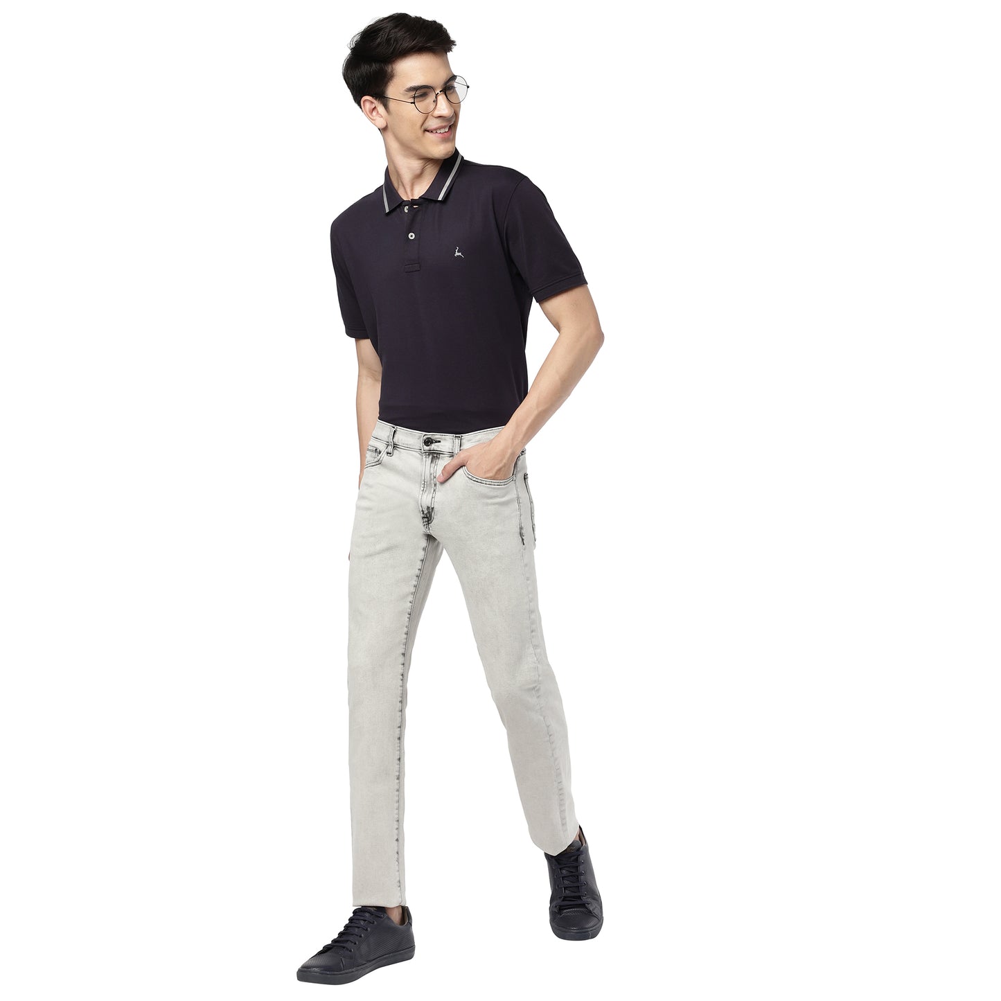GARETH-Light Grey Regular Fit Jeans