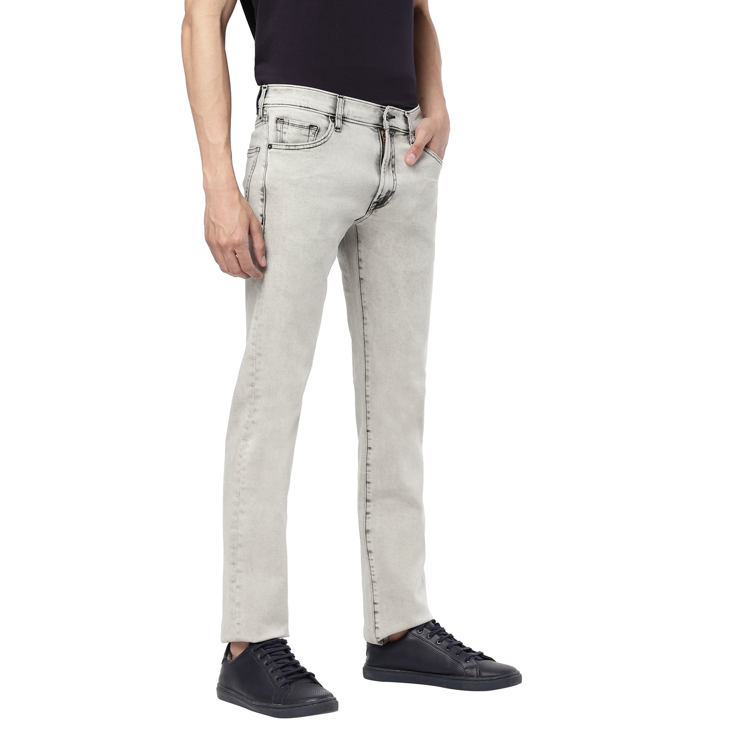 GARETH-Light Grey Regular Fit Jeans