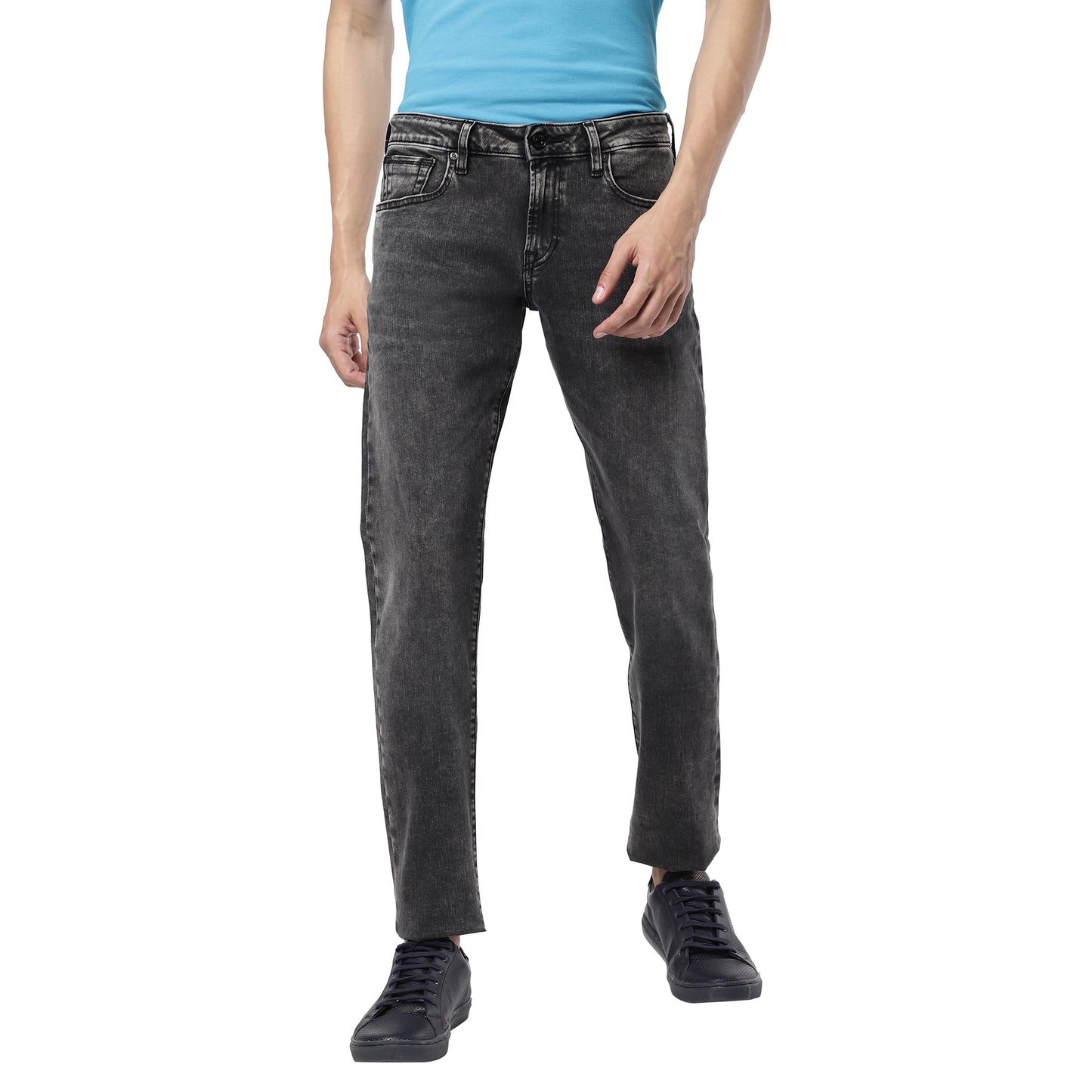 HUNTELAAR-Mid-Black Comfort Slim Jeans