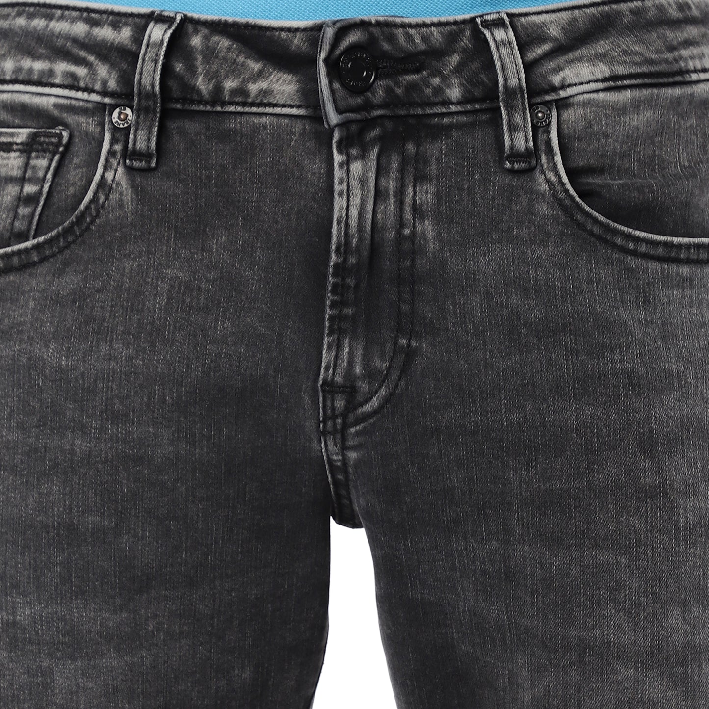 HUNTELAAR-Mid-Black Comfort Slim Jeans