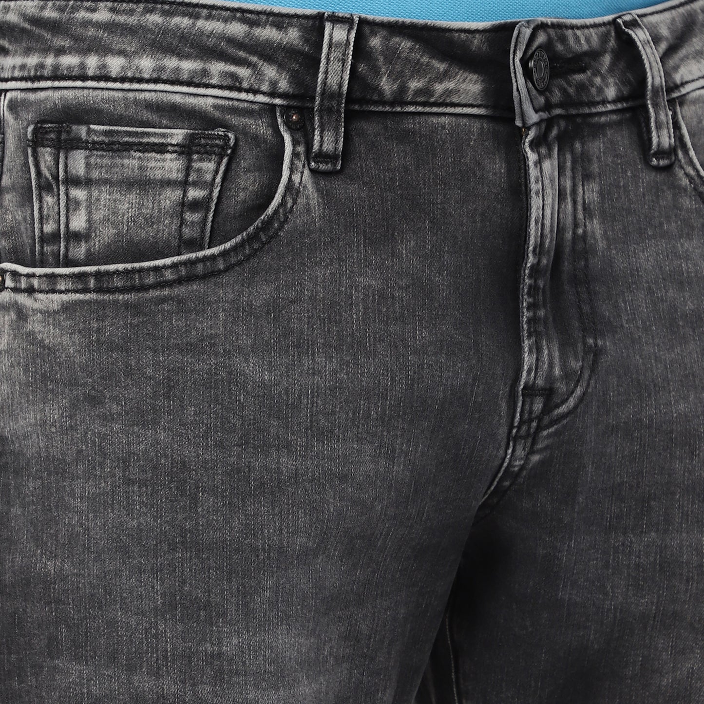 HUNTELAAR-Mid-Black Comfort Slim Jeans
