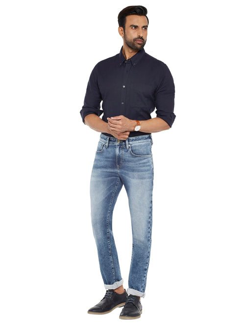 YEDDER-Blue Regular Fit Jeans