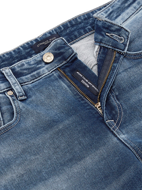 YEDDER-Blue Regular Fit Jeans