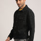 ALAN-MEN BLACK REGULAR FIT JACKET