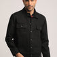 ALLAN-MEN BLACK REGULAR FIT JACKET