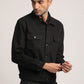 ALLAN-MEN BLACK REGULAR FIT JACKET