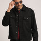 ALLAN-MEN BLACK REGULAR FIT JACKET