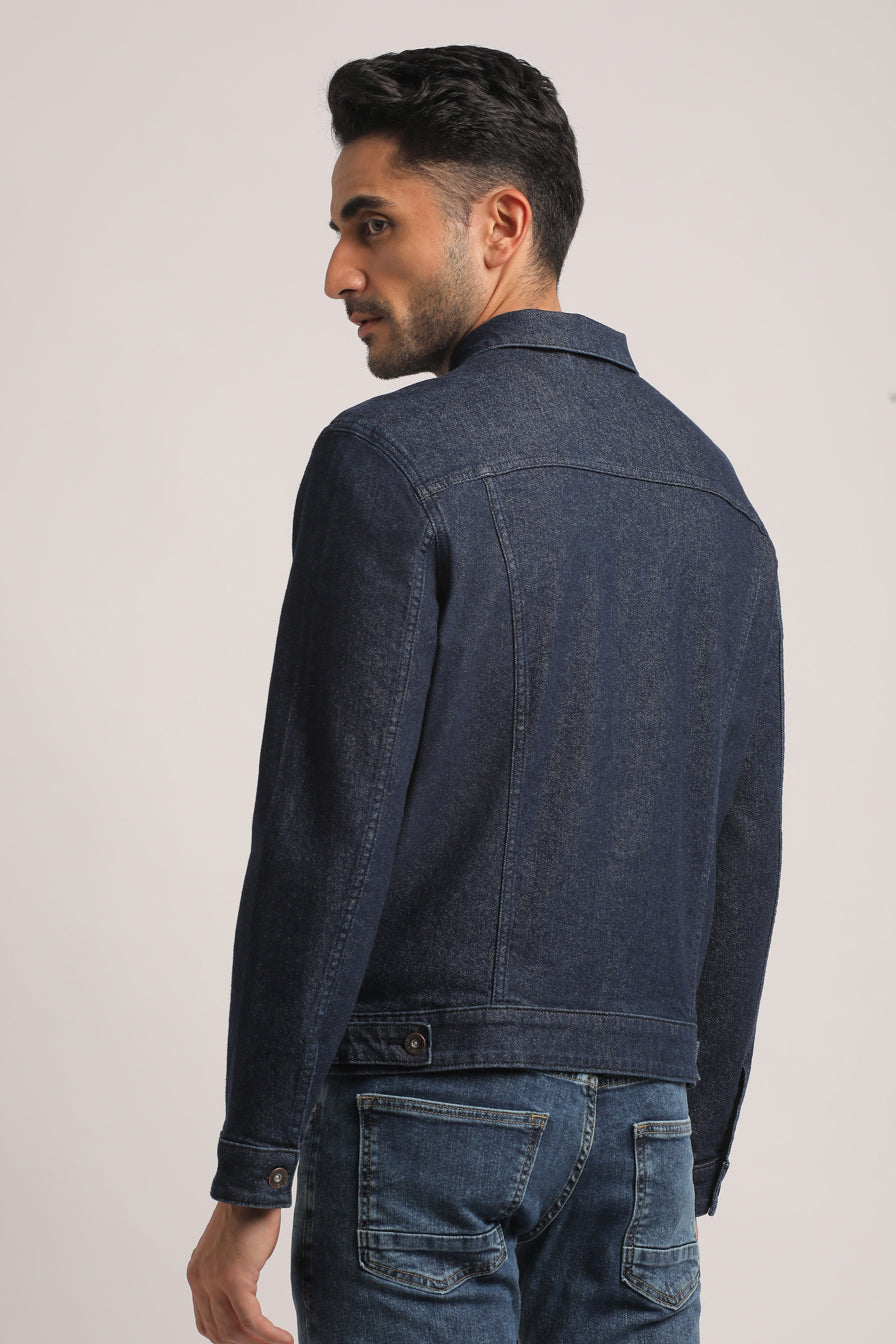 ALLEN-MEN DARK BLUE REGULAR FIT JACKET