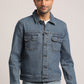 BRIAN-MEN MID BLUE REGULAR FIT JACKET