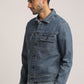 BRIAN-MEN MID BLUE REGULAR FIT JACKET