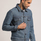 BRIAN-MEN MID BLUE REGULAR FIT JACKET