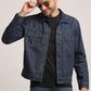 BRYAN-MEN DARK BLUE REGULAR FIT JACKET