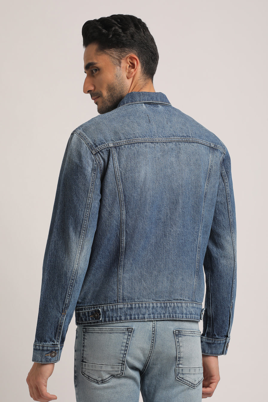 COLIN-MEN MID BLUE CLASSIC TRUCKER JACKET