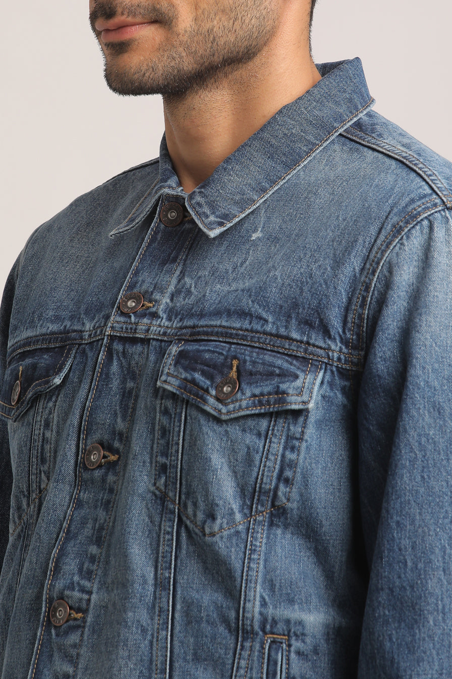 COLIN-MEN MID BLUE CLASSIC TRUCKER JACKET