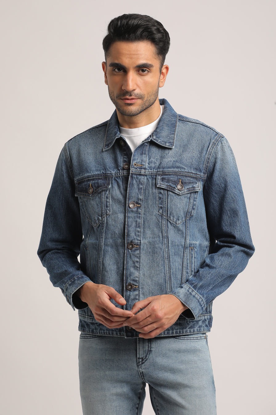 COLIN-MEN MID BLUE CLASSIC TRUCKER JACKET