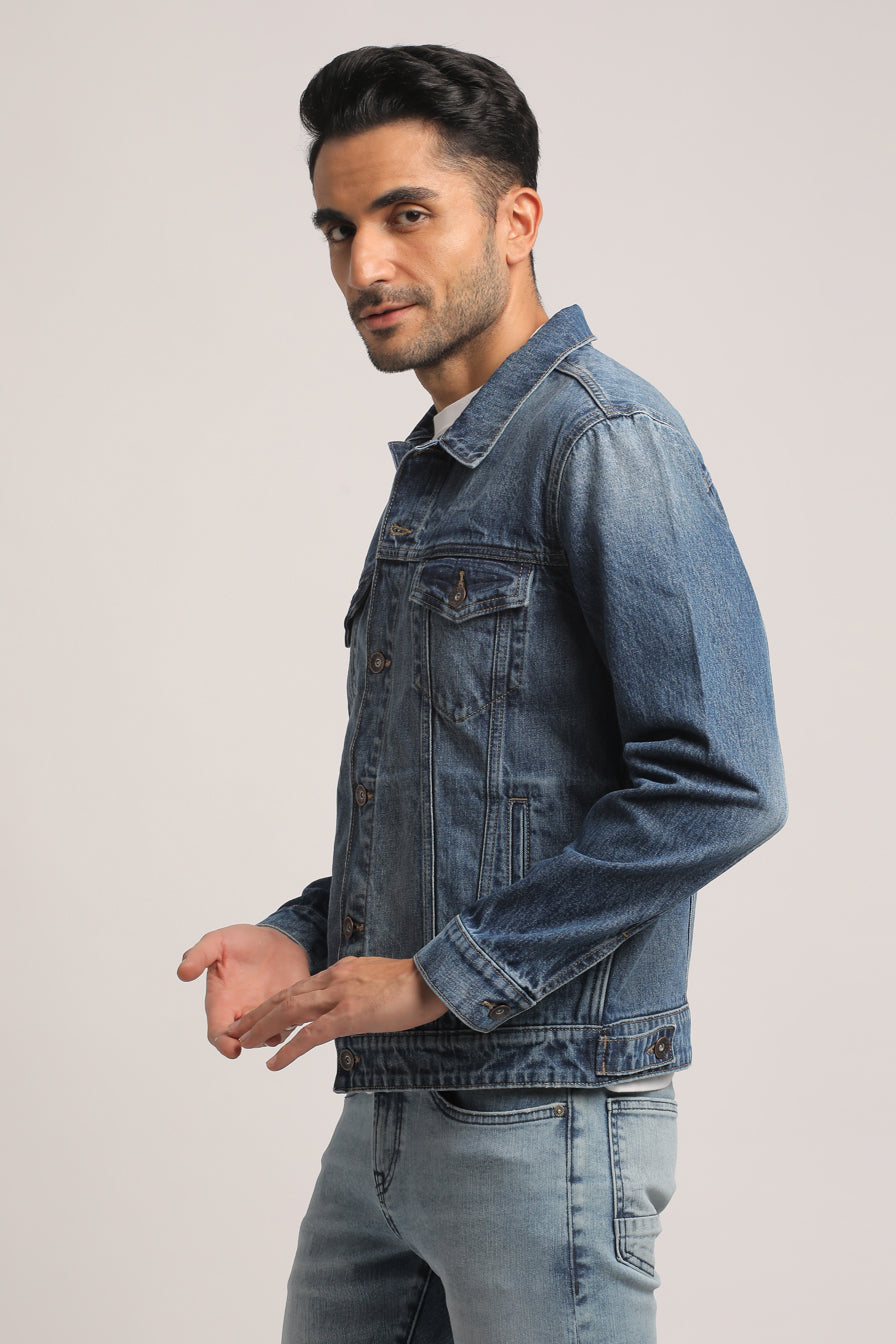 COLIN-MEN MID BLUE CLASSIC TRUCKER JACKET