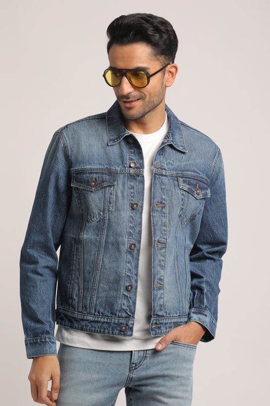 COLIN-MEN MID BLUE CLASSIC TRUCKER JACKET