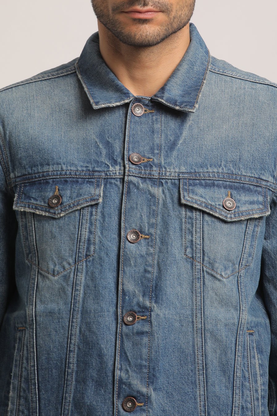 CONNER-MEN MID BLUE CLASSIC TRUCKER JACKET