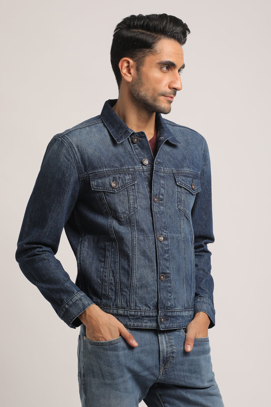 CONOR-MEN DARK BLUE CLASSIC TRUCKER JACKET