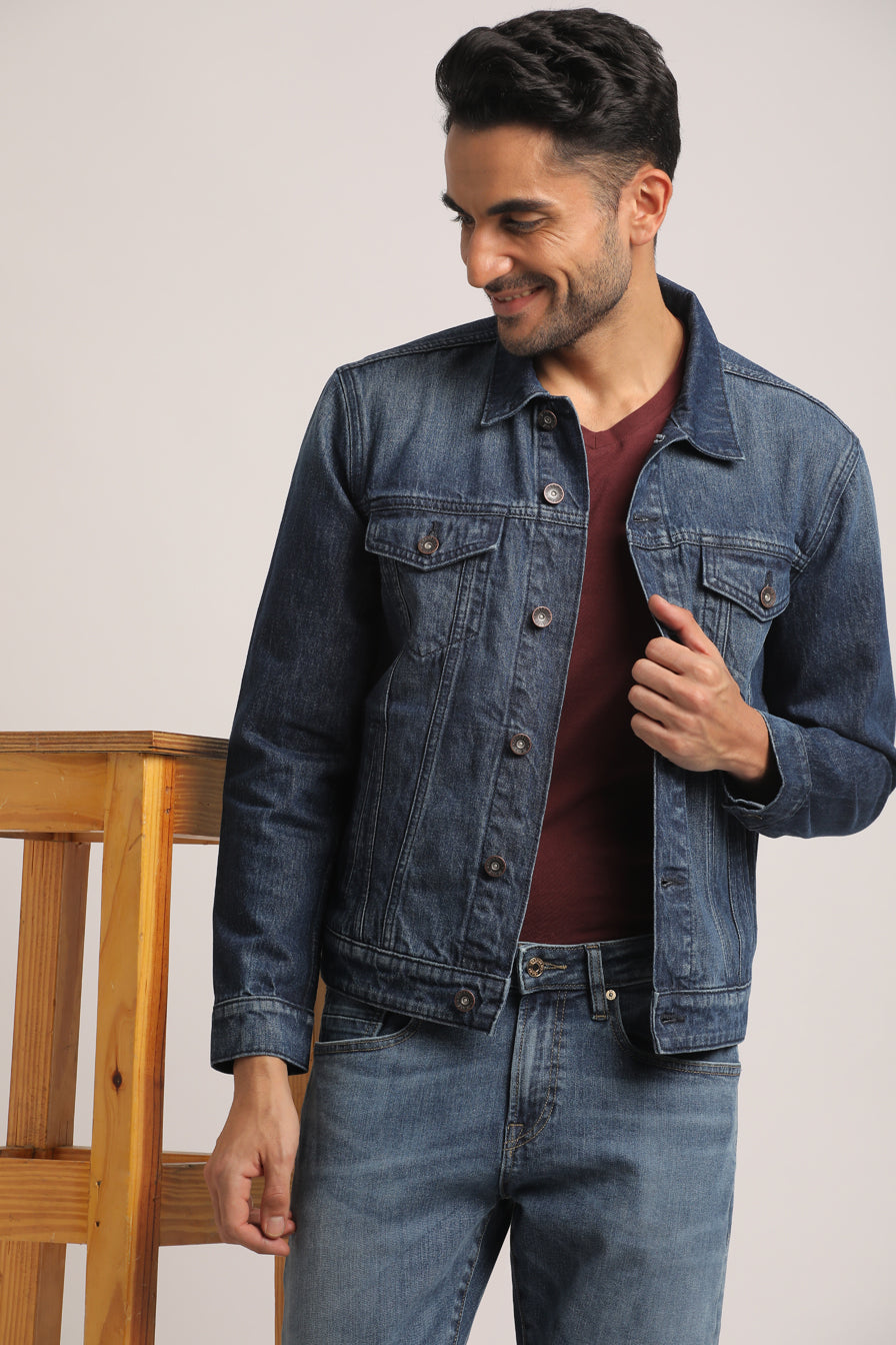 CONOR-MEN DARK BLUE CLASSIC TRUCKER JACKET