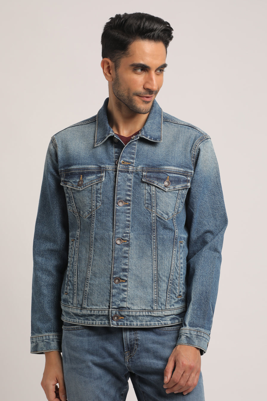 CORY-MEN MID BLUE CLASSIC TRUCKER JACKET